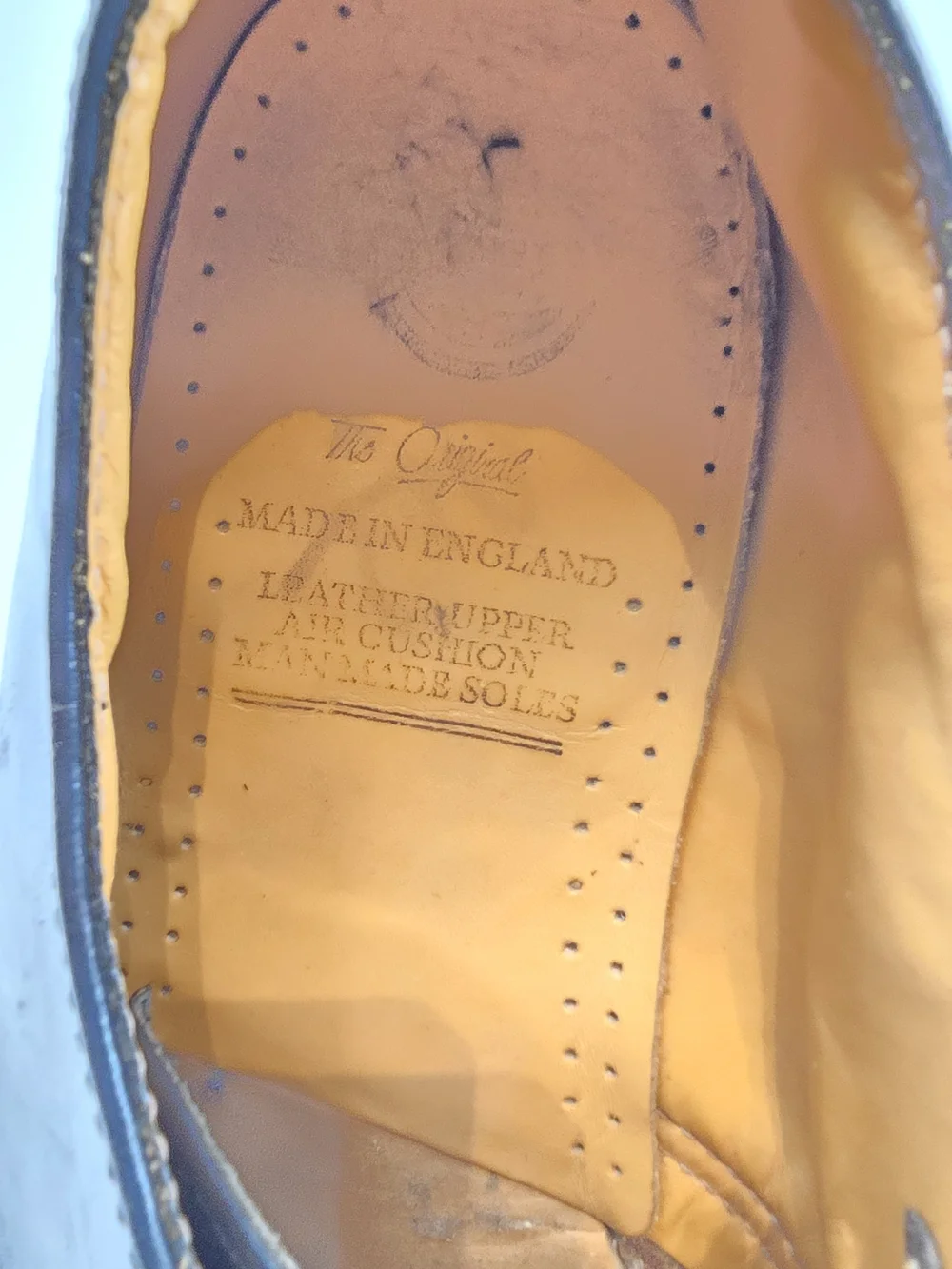 Dr. Martens Black Leather Derby Shoes with Yellow Welt Stitching